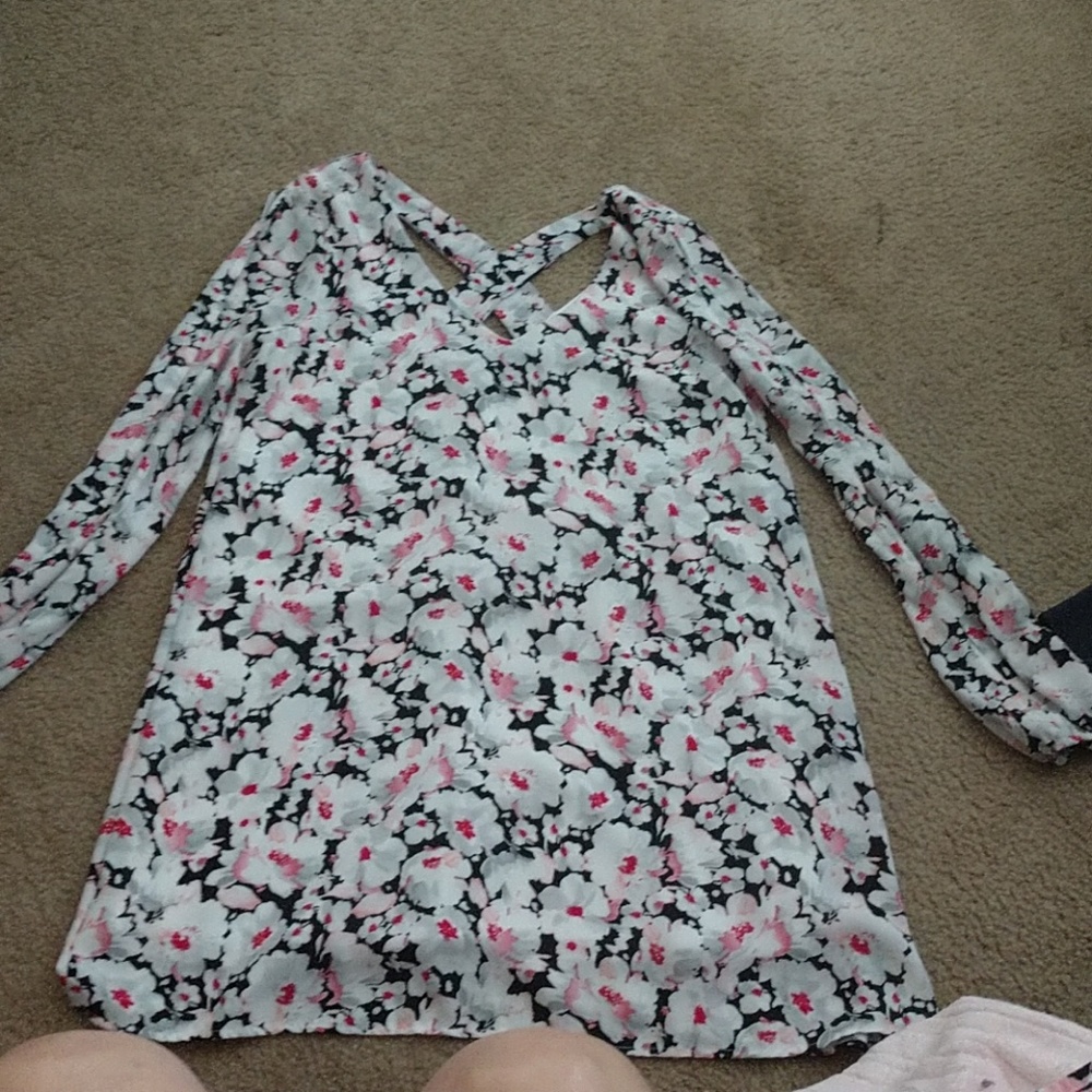Long sleeve mini dress floral print